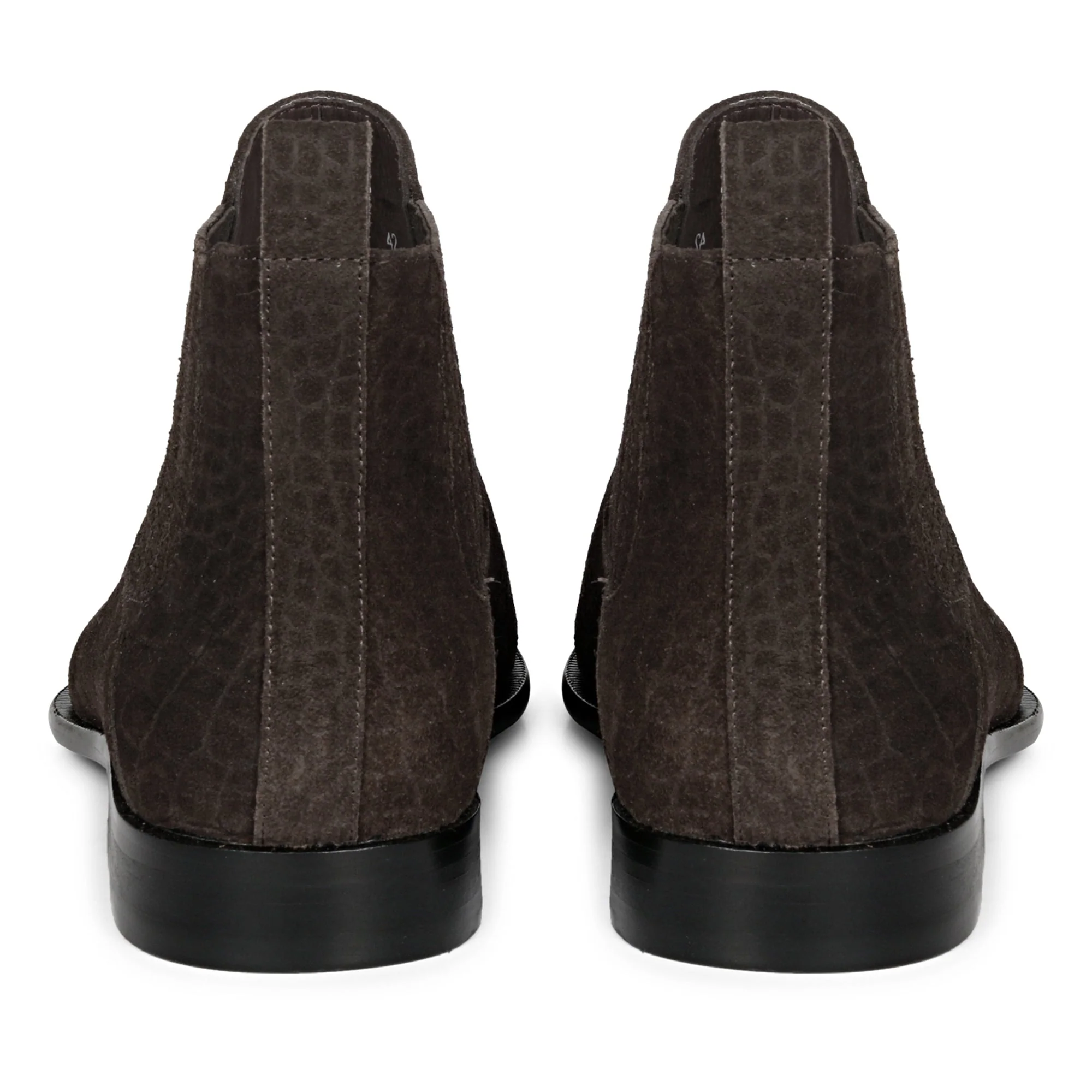 Saint Illiad Brown Croc Embossed Suede Leather Chelsea boots - Image 3