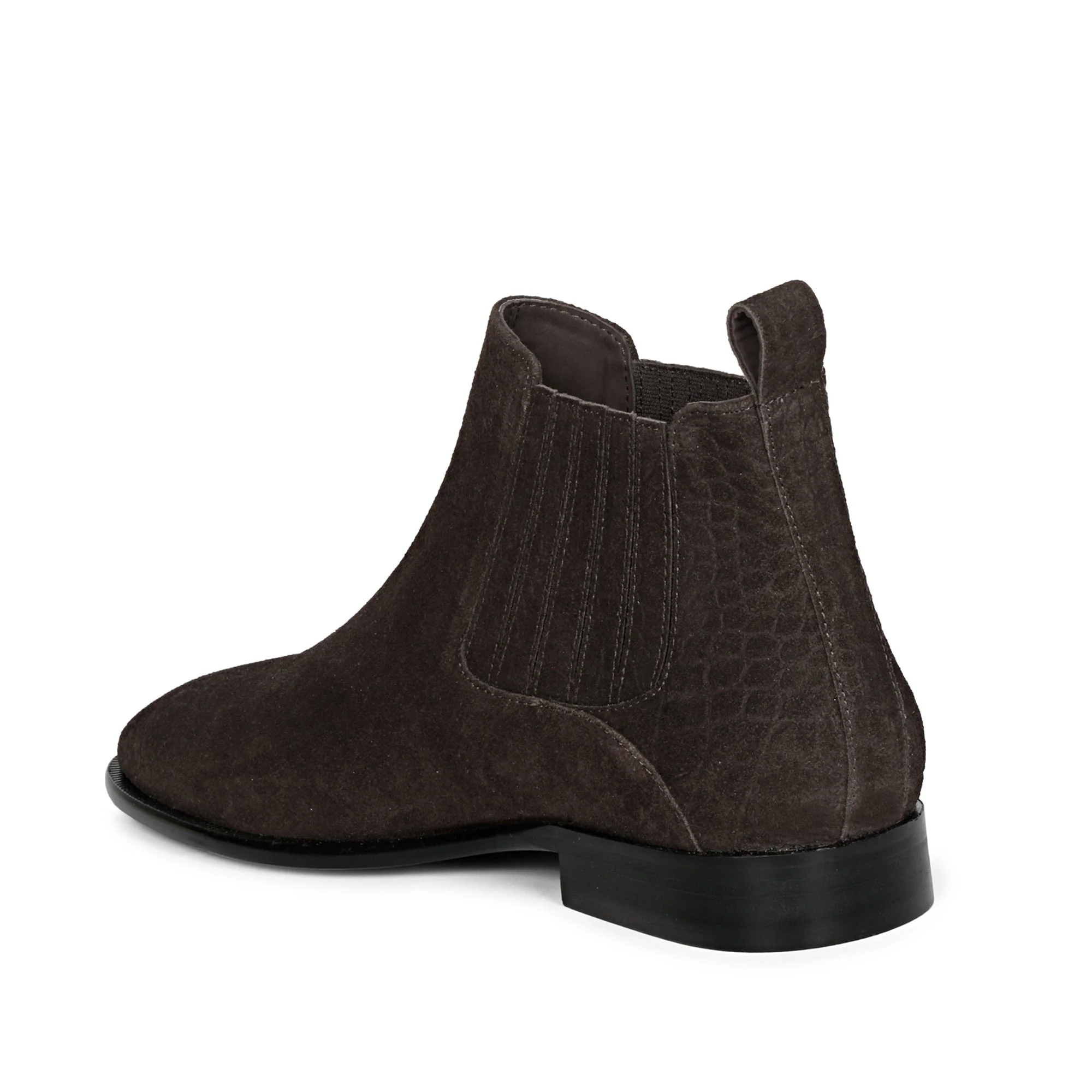 Saint Illiad Brown Croc Embossed Suede Leather Chelsea boots - Image 9