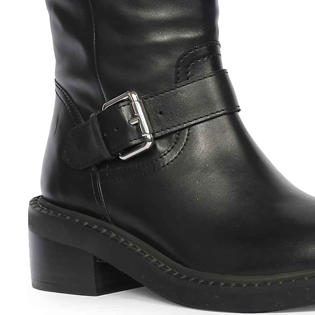 Saint Imogen Multi Studs Black Leather Long Boots - Image 6