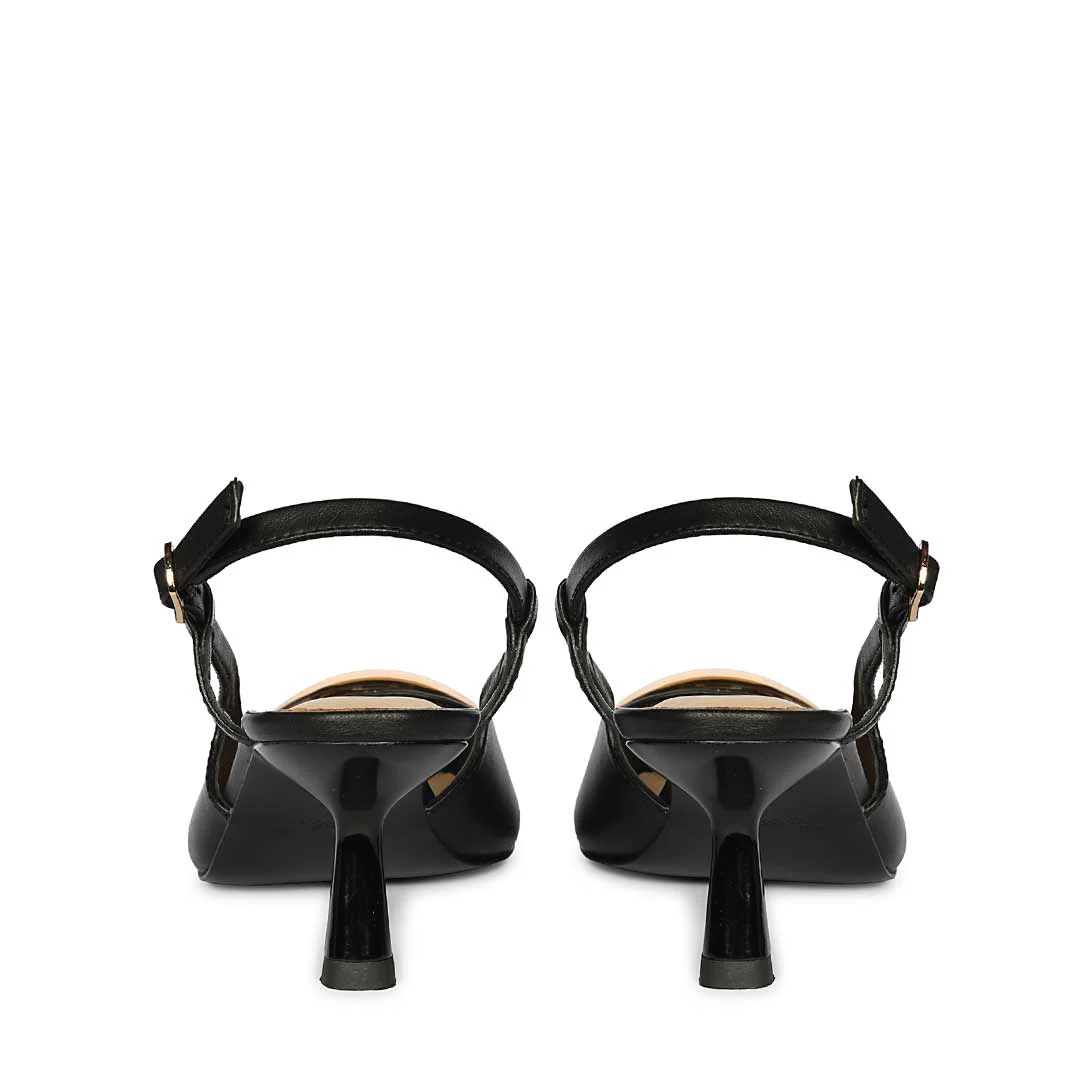 Saint Inara Black Leather Slingback Heels - Image 5