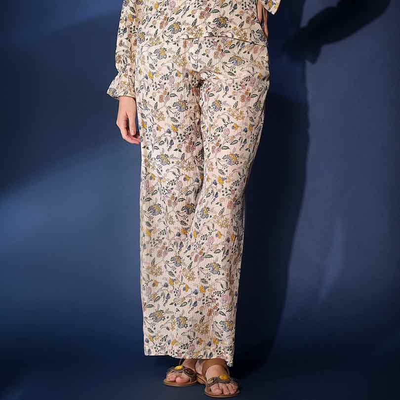 Saint Womens Multi Printed Viscose Check Dobby Co-ord Set - Image 3