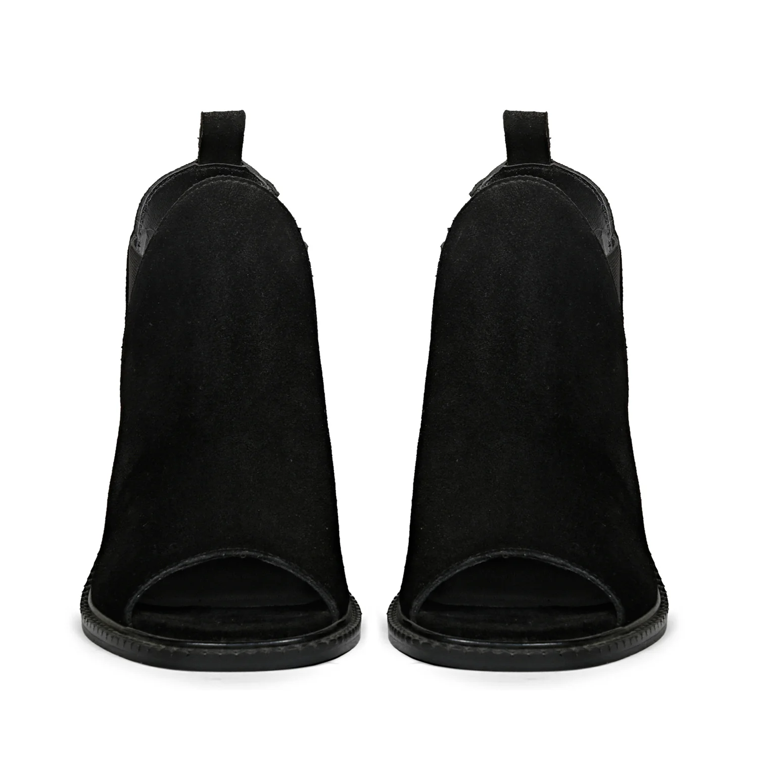 Saint Inez Black Suede Leather Block Heels - Image 7