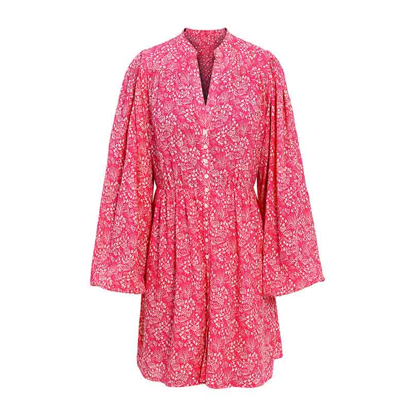 Saint Womens Coral Sushi Voile Short Dress - Image 6