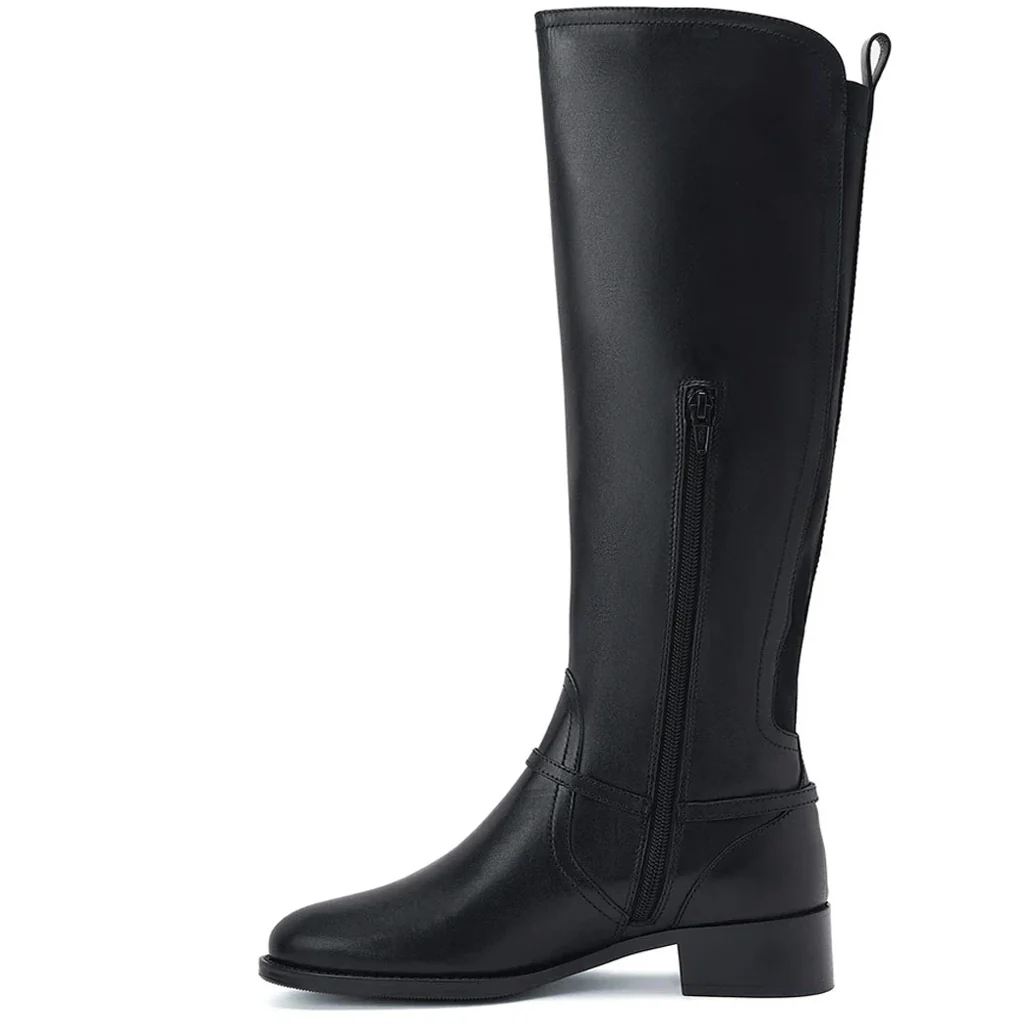 Saint Drusilla Black Leather Knee High Boots - Image 3