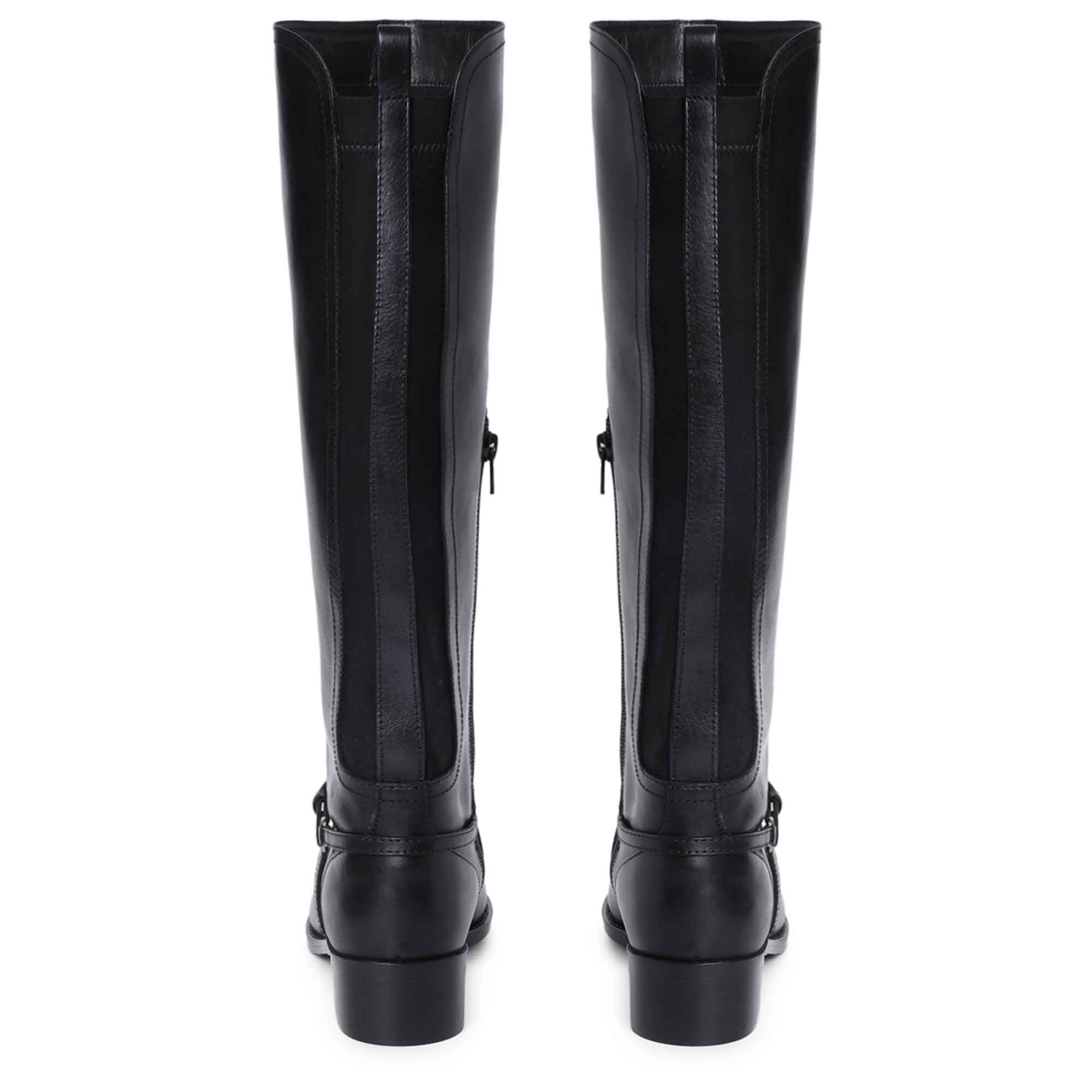 Saint Drusilla Black Leather Knee High Boots - Image 6