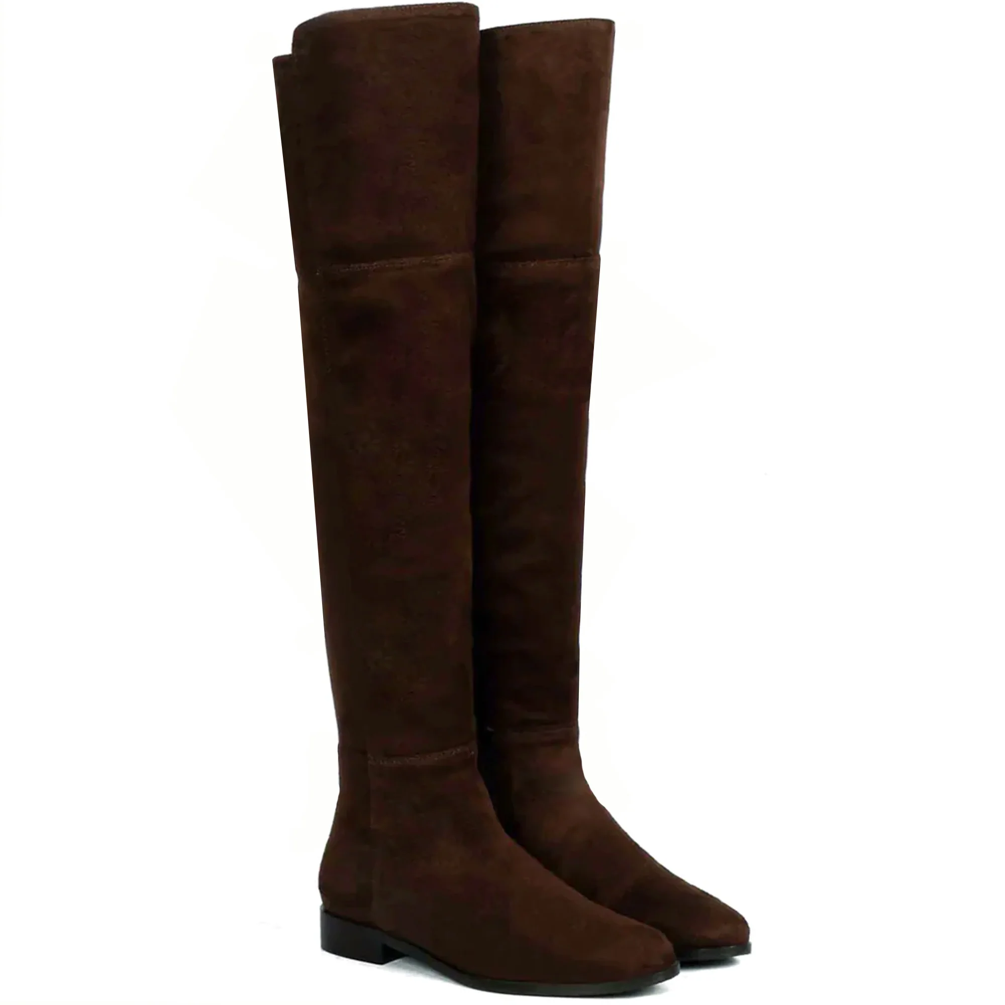 Saint Isabella Brown Stretch Suede Above The Knee Boots - Image 3