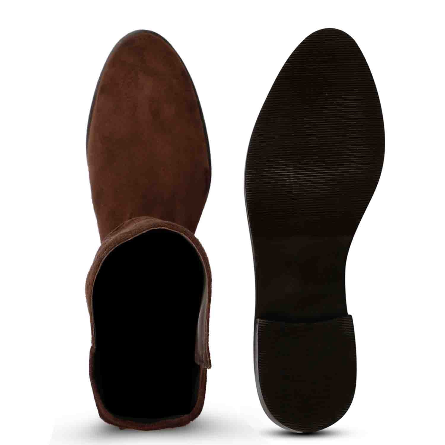 Saint Isabella Brown Stretch Suede Above The Knee Boots - Image 6