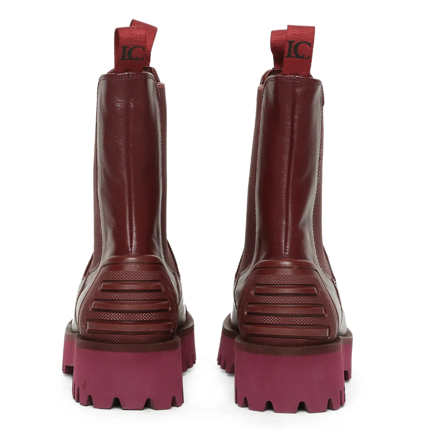 Saint Isla Burgundy Leather High Ankle Boots - Image 3