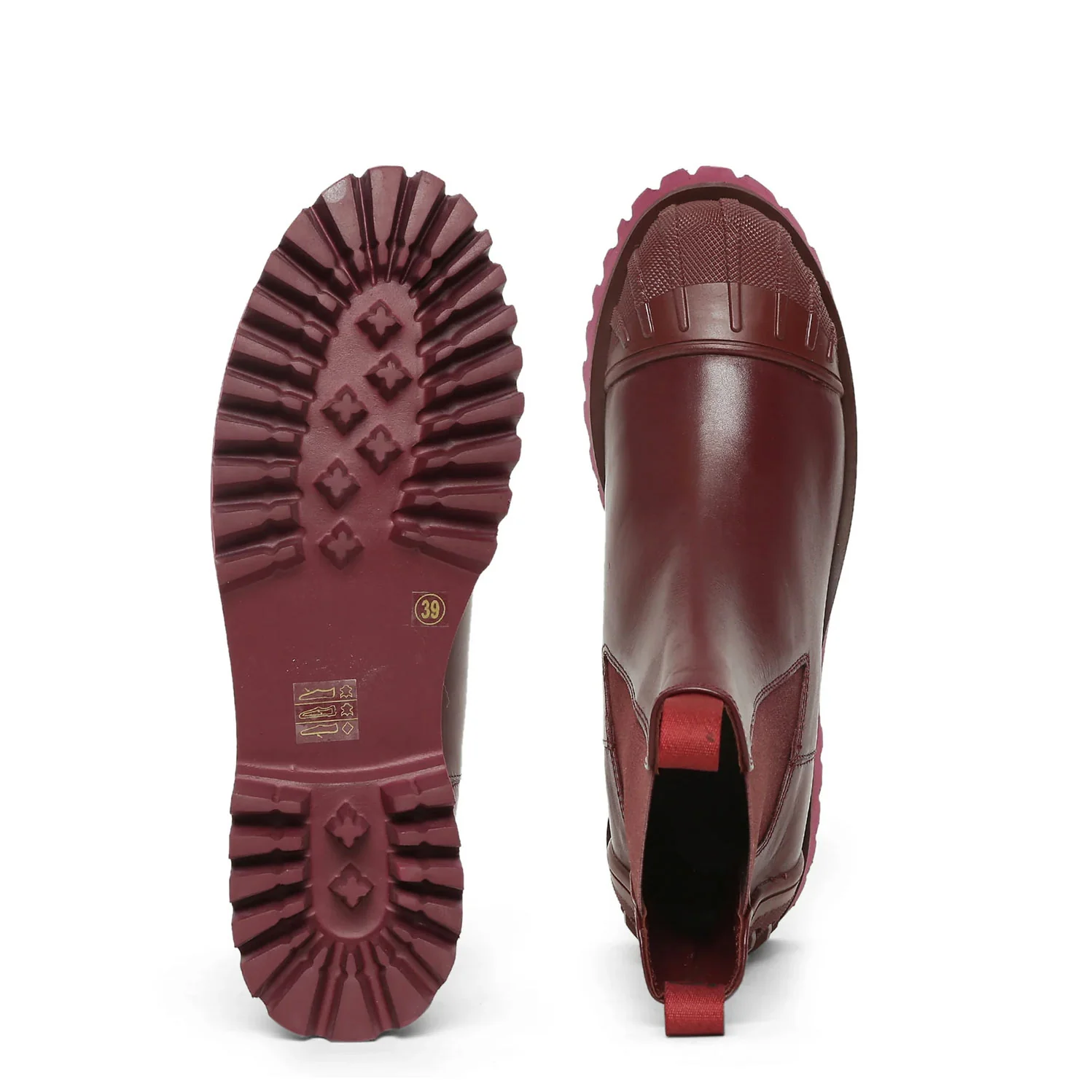 Saint Isla Burgundy Leather High Ankle Boots - Image 4
