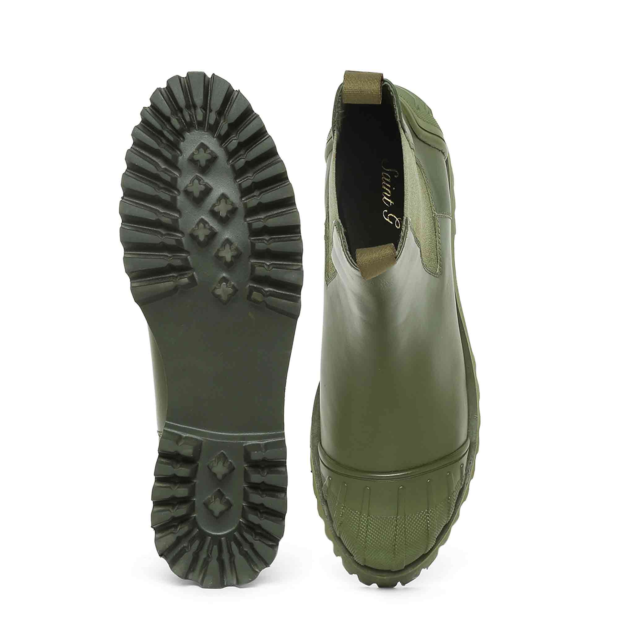 Saint Isla Green Leather High Ankle Boots - Image 5