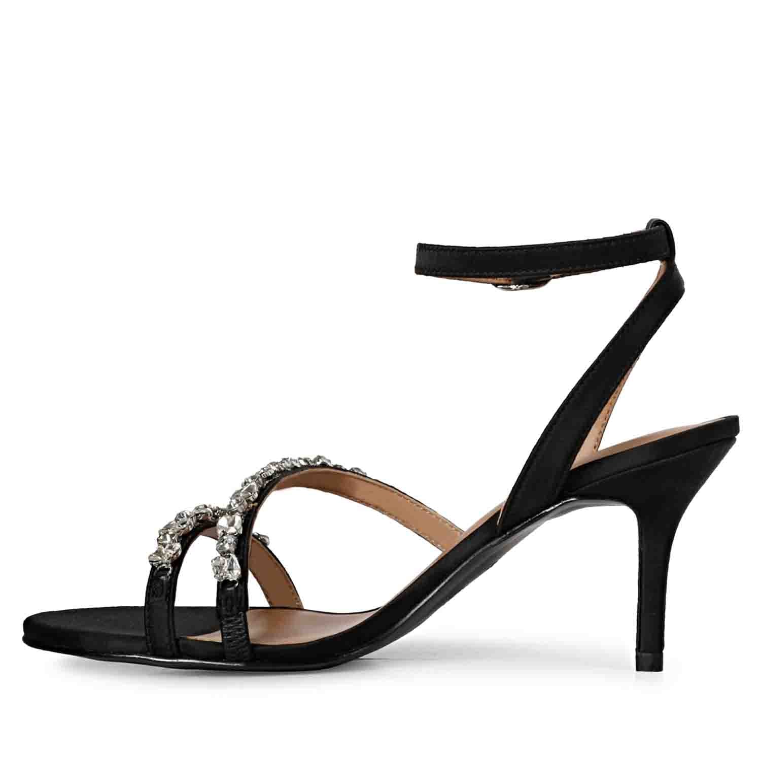 Saint Isla Stone Embellished Straps Black Stilettos - Image 4