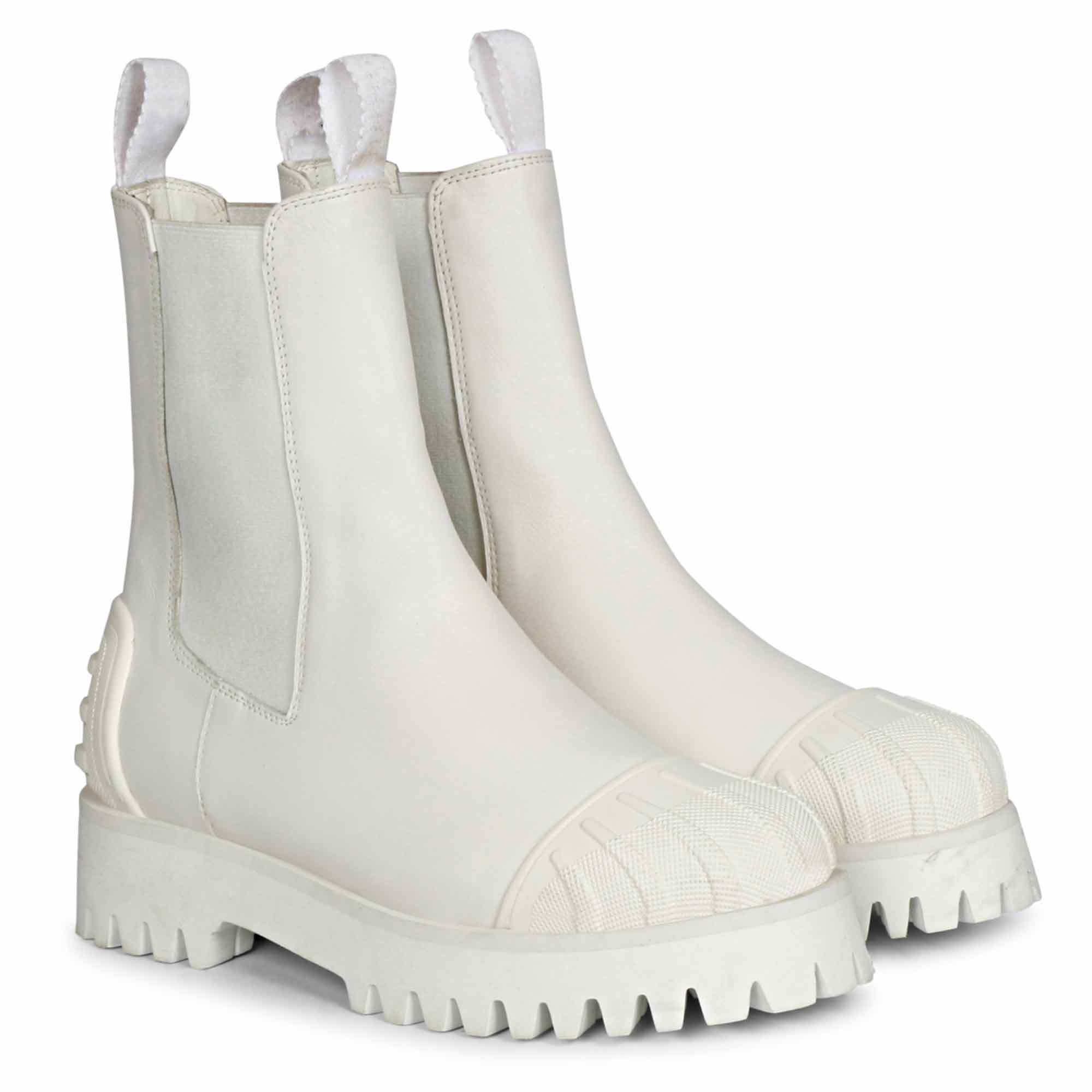 Saint Isla White Leather High Ankle Boots - Image 2