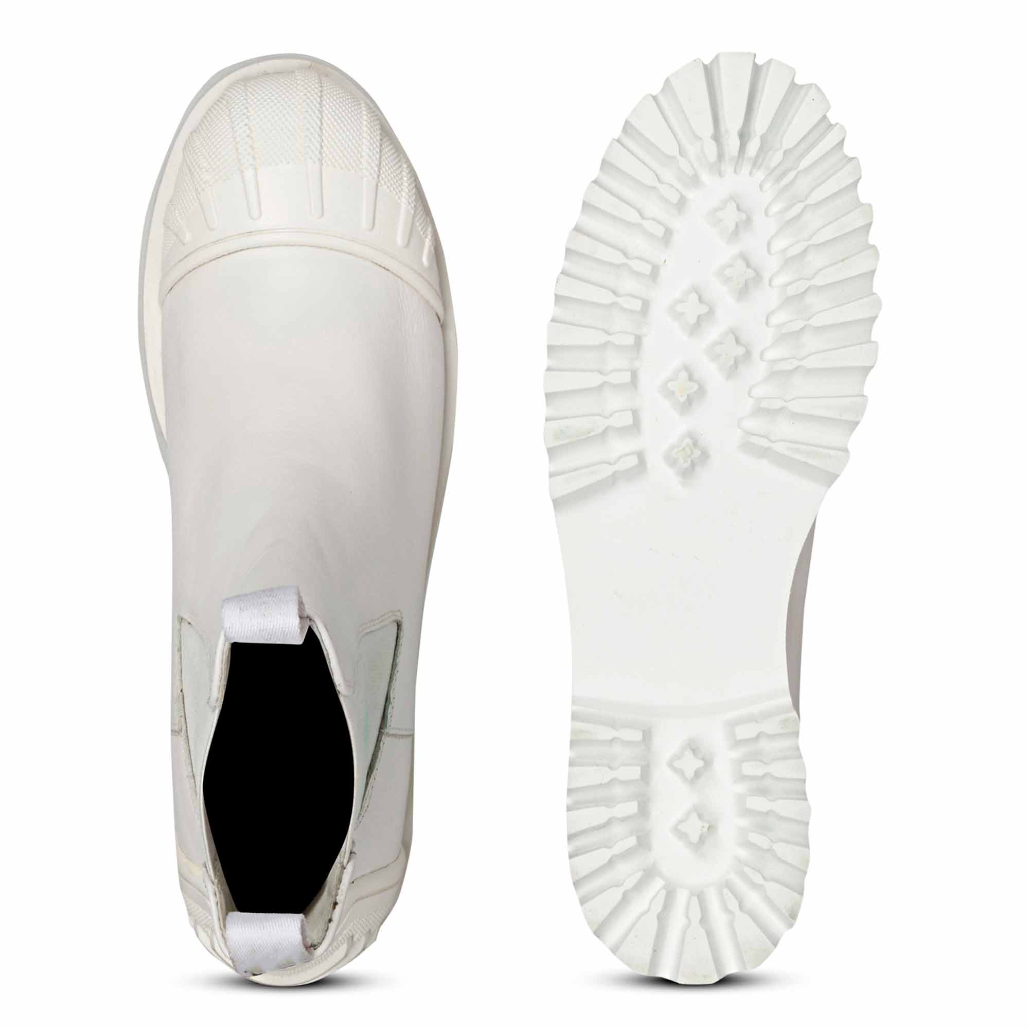 Saint Isla White Leather High Ankle Boots - Image 5
