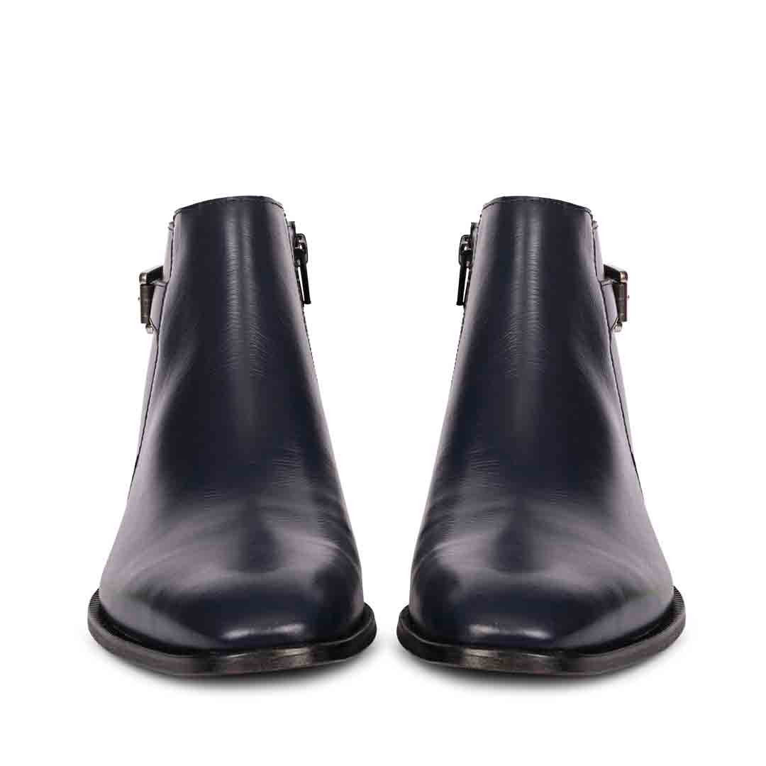 Saint Italiano Blue Abrasivato Leather Ankle Boots - Image 4