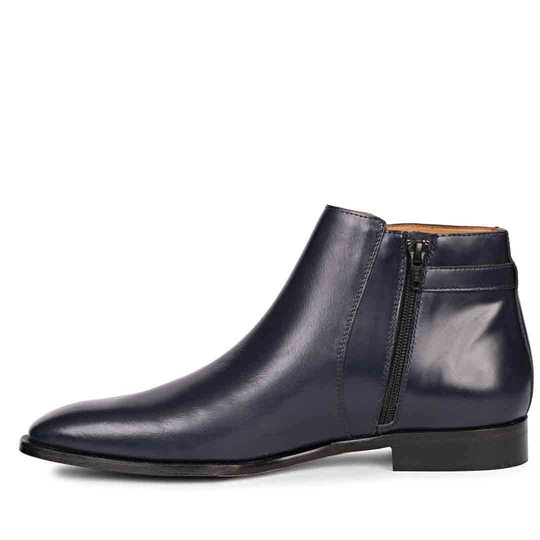 Saint Italiano Blue Abrasivato Leather Ankle Boots - Image 5