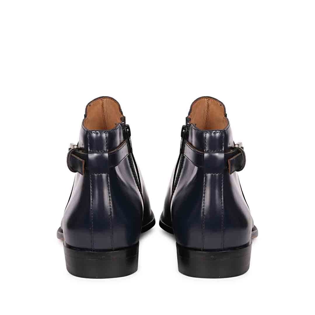 Saint Italiano Blue Abrasivato Leather Ankle Boots - Image 6