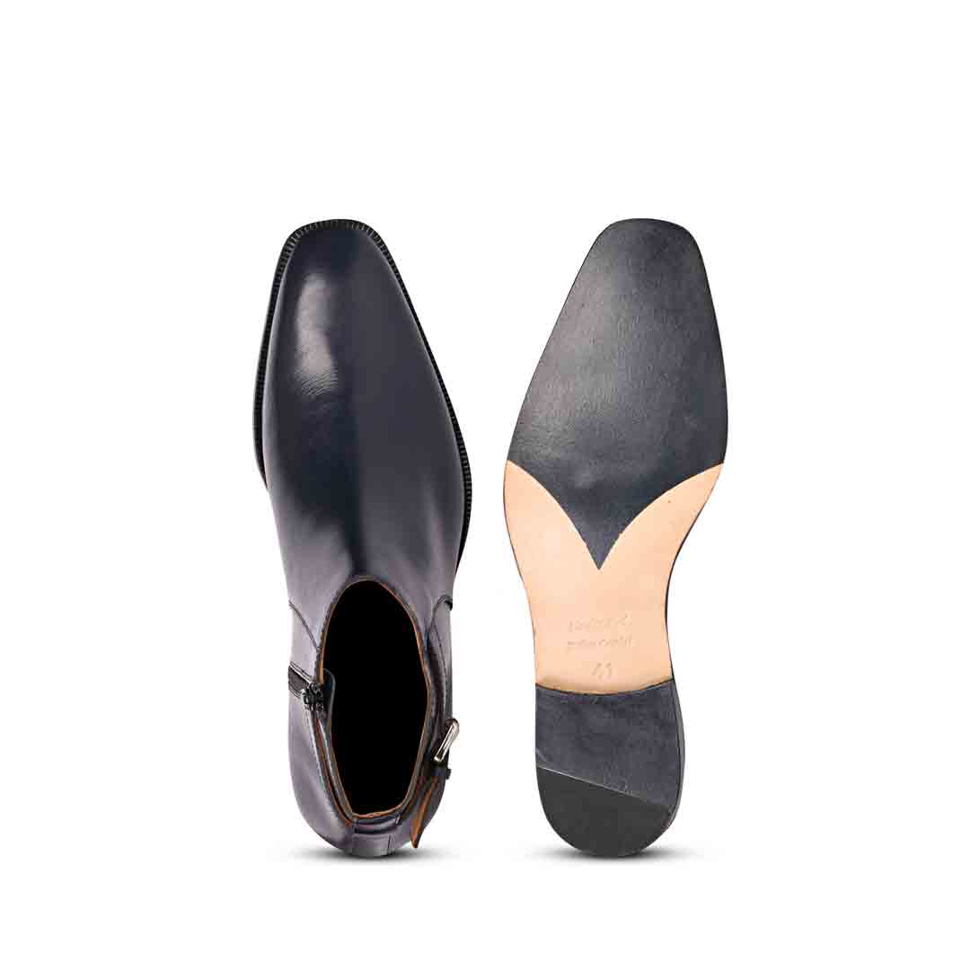 Saint Italiano Blue Abrasivato Leather Ankle Boots - Image 7