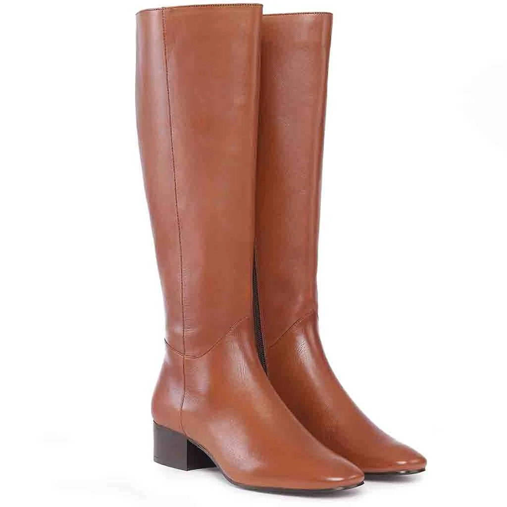 Saint Ivanna Tan Leather Knee High Boots - Image 2