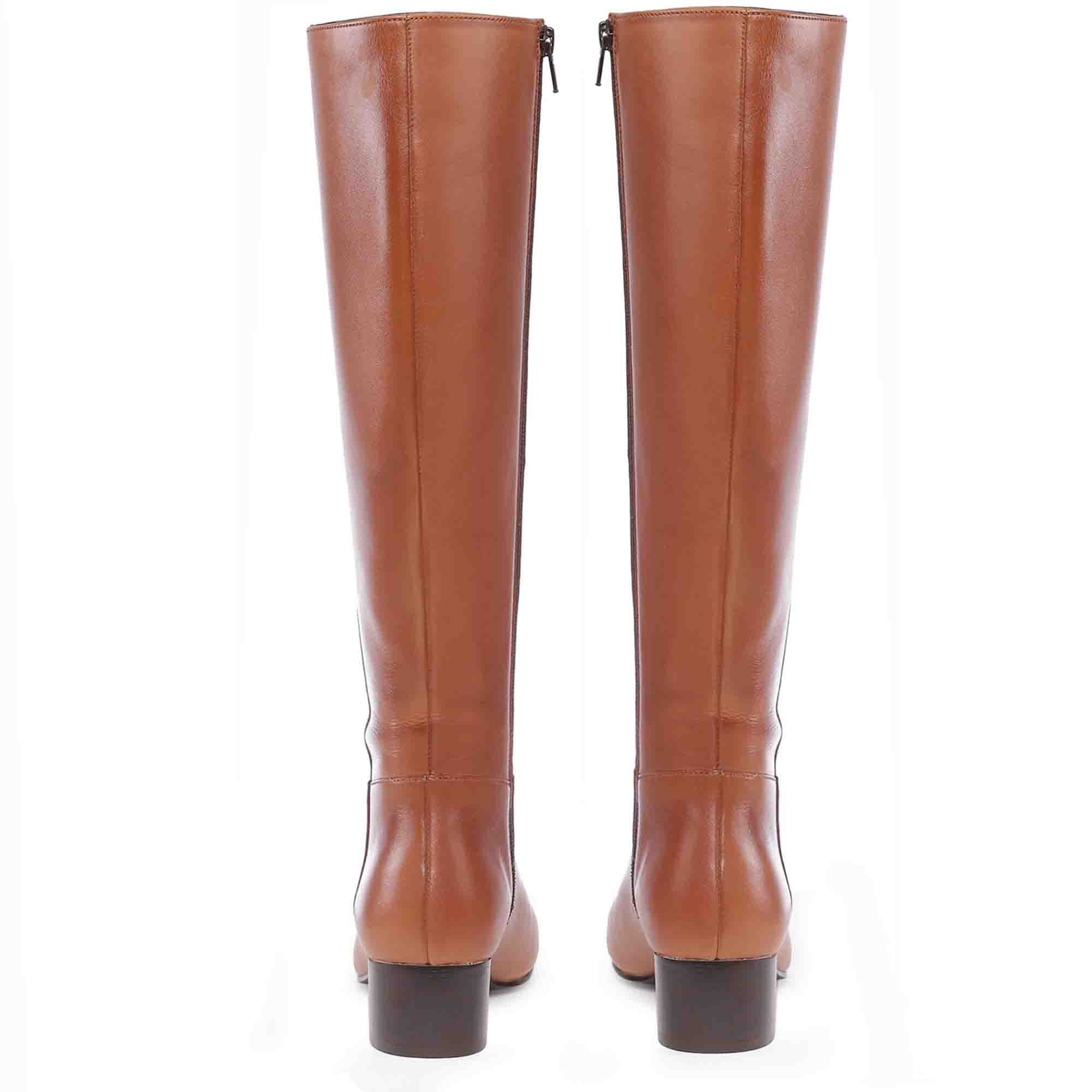 Saint Ivanna Tan Leather Knee High Boots - Image 4