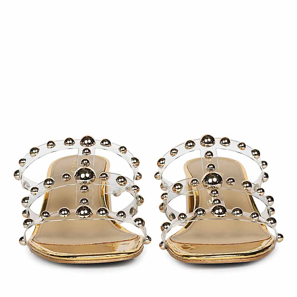 Saint Ivo Stud Embellished Gold Block Heels - Image 5