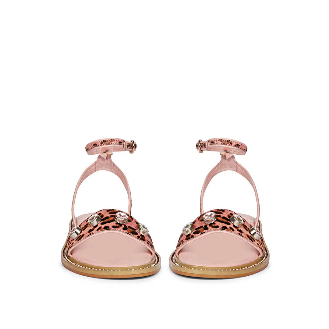 Saint Izola Stone Pink Leo Print Leather Sandals - Image 5