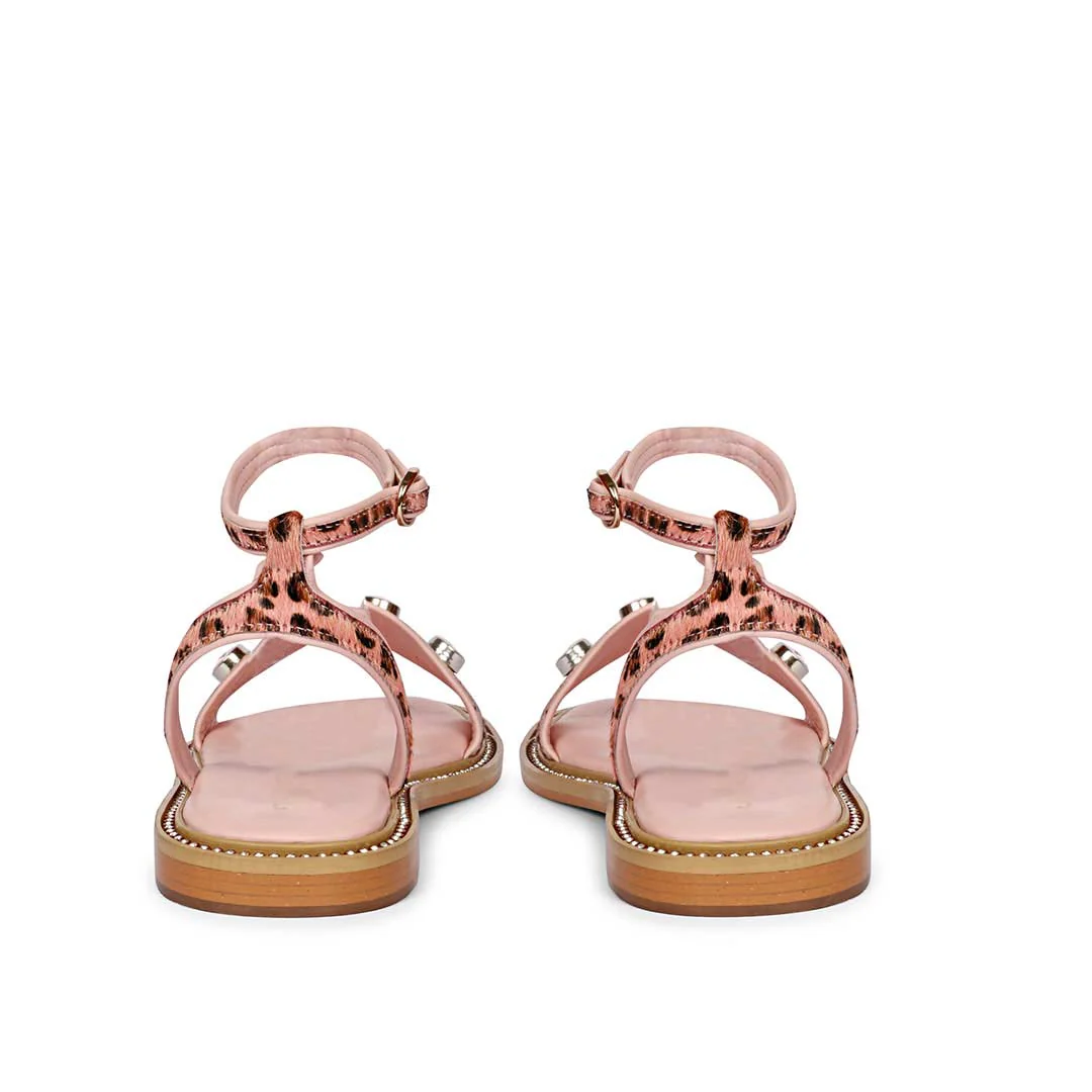 Saint Izola Stone Pink Leo Print Leather Sandals - Image 6