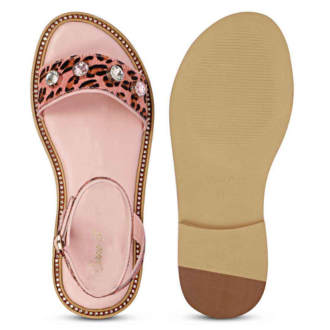 Saint Izola Stone Pink Leo Print Leather Sandals - Image 7