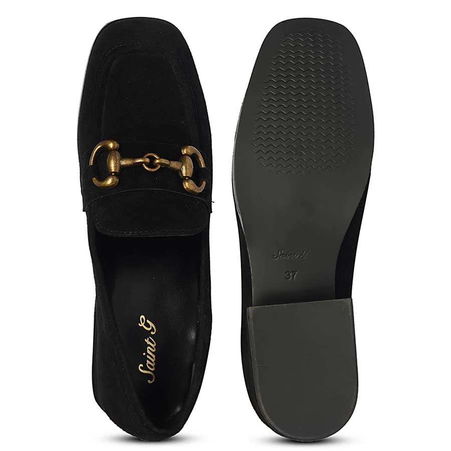 Saint Jacqueline Black  Suede Leather Moccasins - Image 6