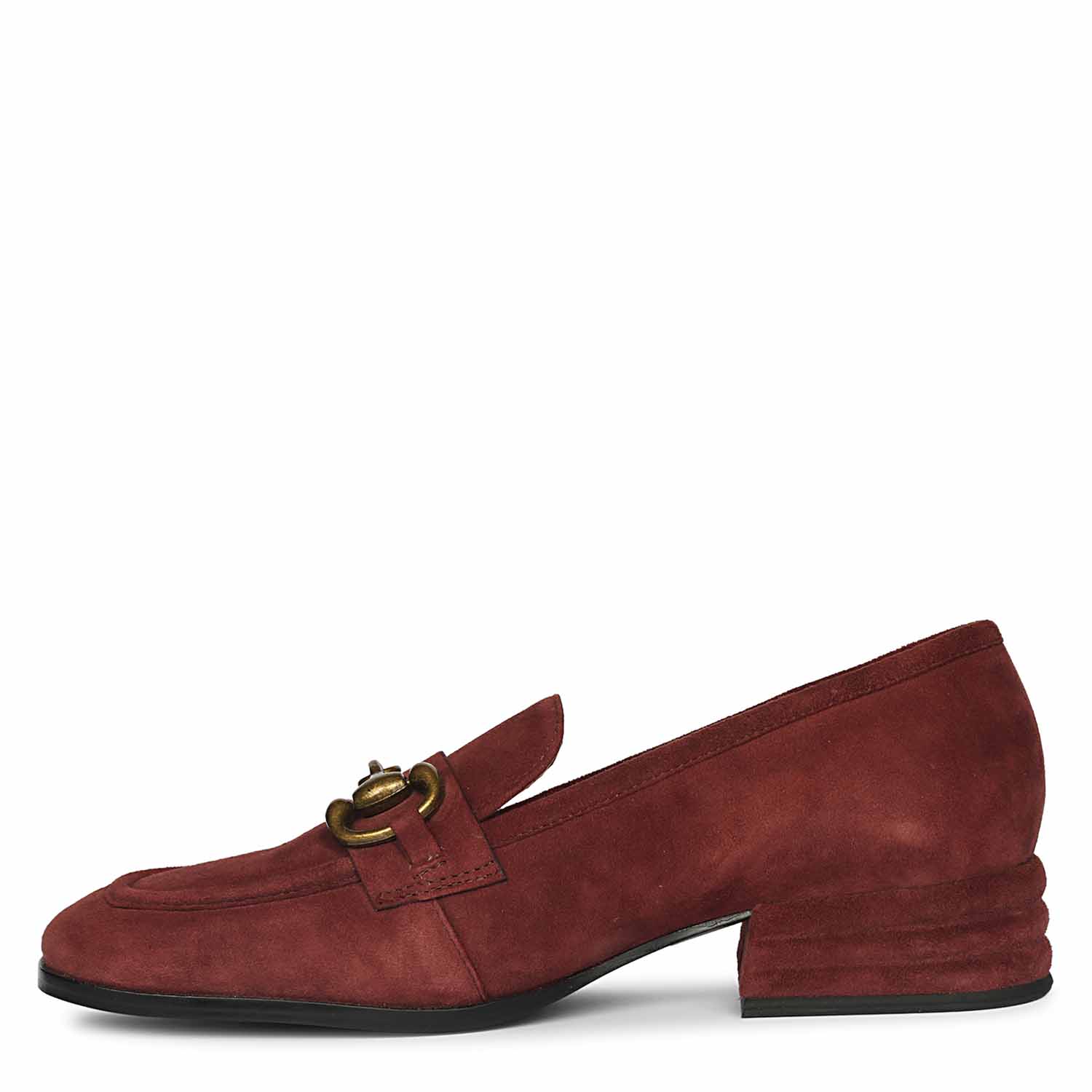 Saint Jacqueline Burgundy  Suede Leather Moccasins - Image 3