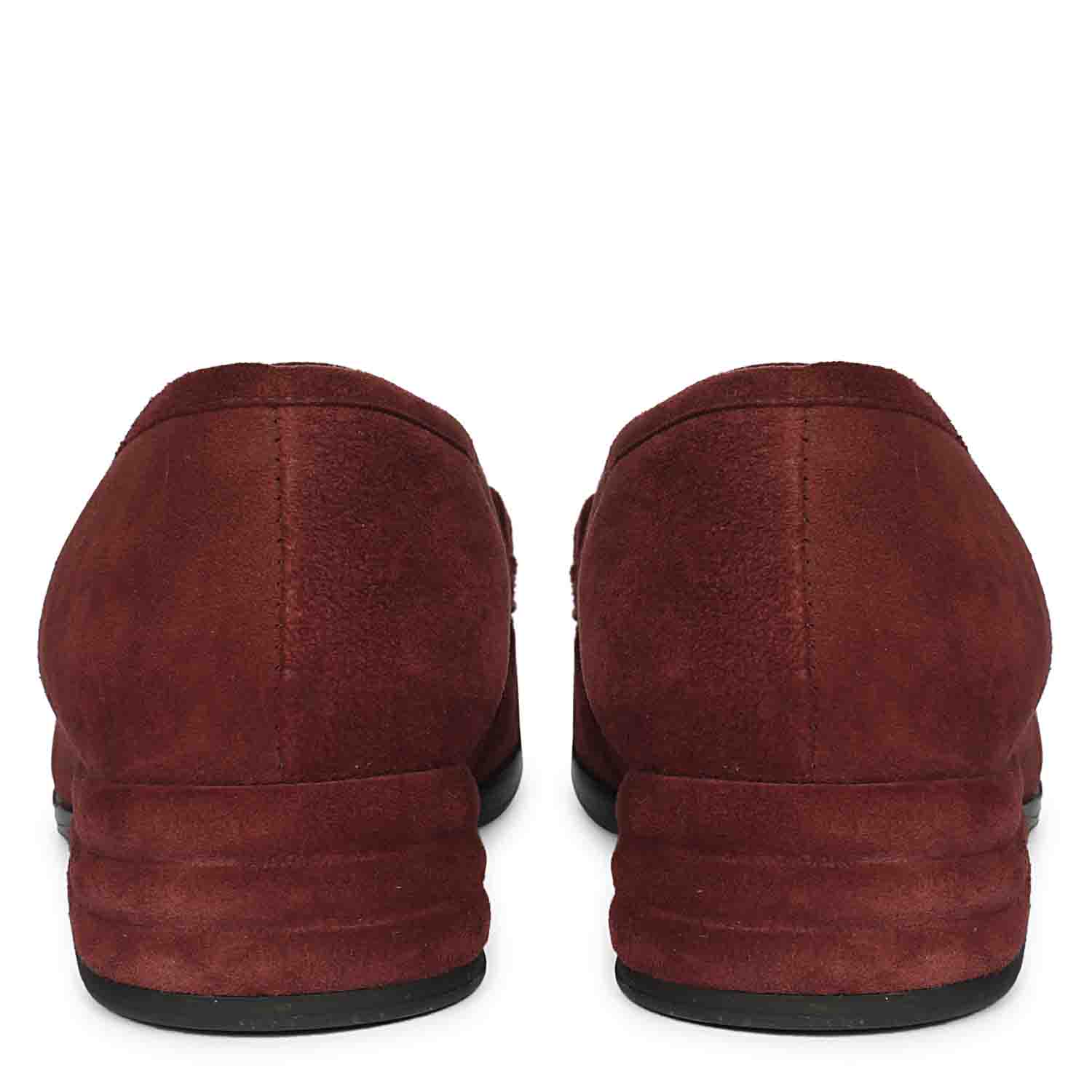 Saint Jacqueline Burgundy  Suede Leather Moccasins - Image 5