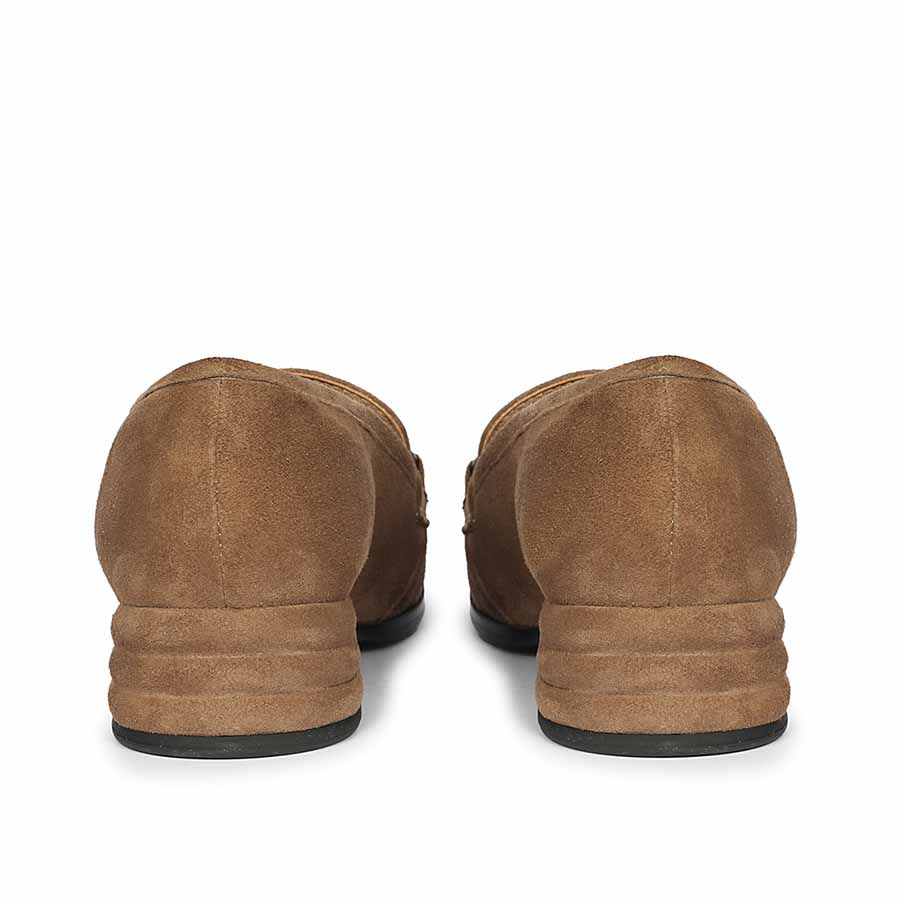Saint Jacqueline Dark Taupe Suede Leather Moccasins - Image 4