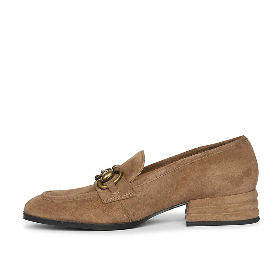 Saint Jacqueline Dark Taupe Suede Leather Moccasins - Image 5