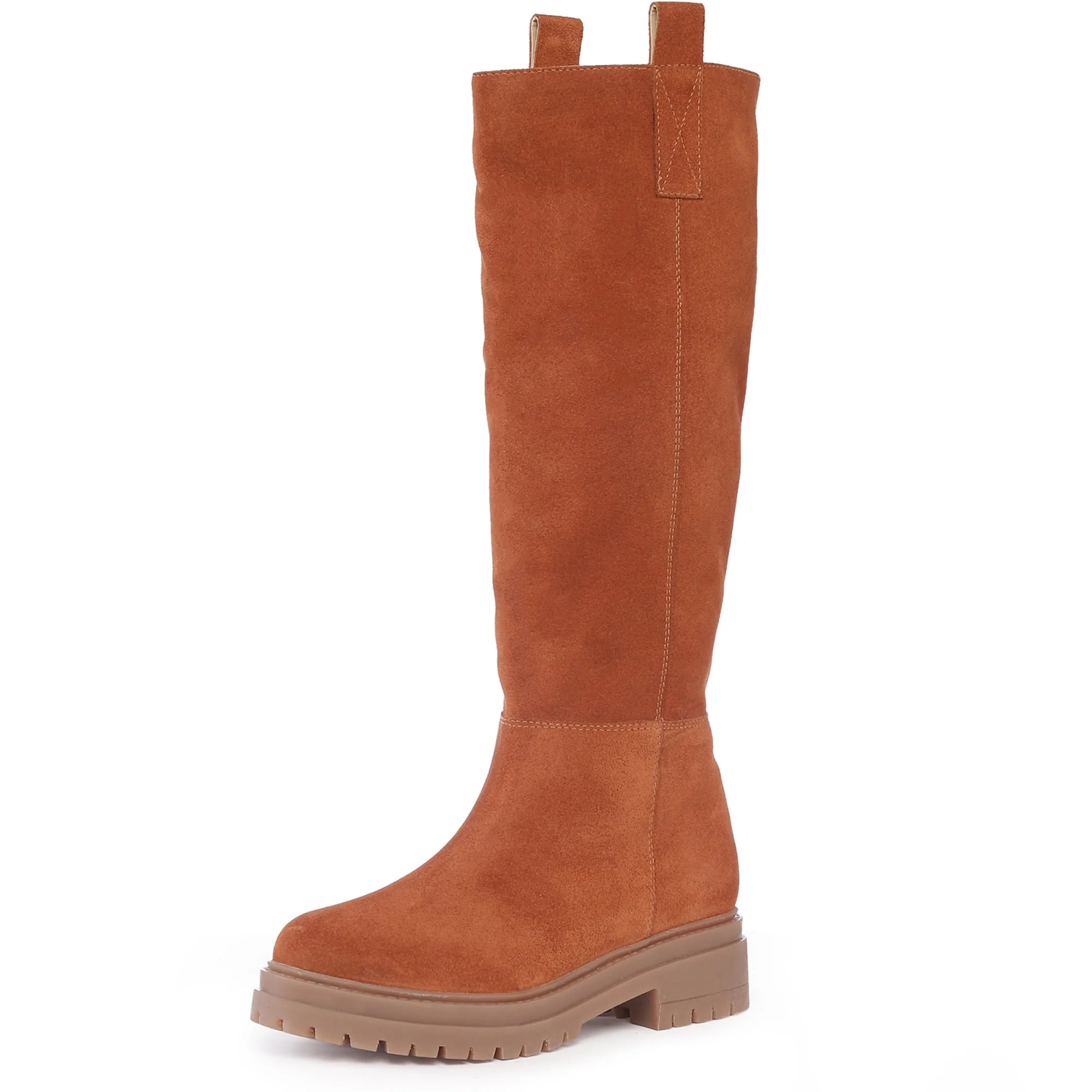 Saint Janet Wood Suede Leather Pull On Knee High Boots - Image 10