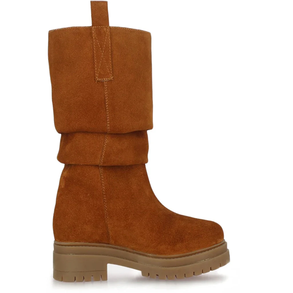 Saint Janet Wood Suede Leather Pull On Knee High Boots - Image 3