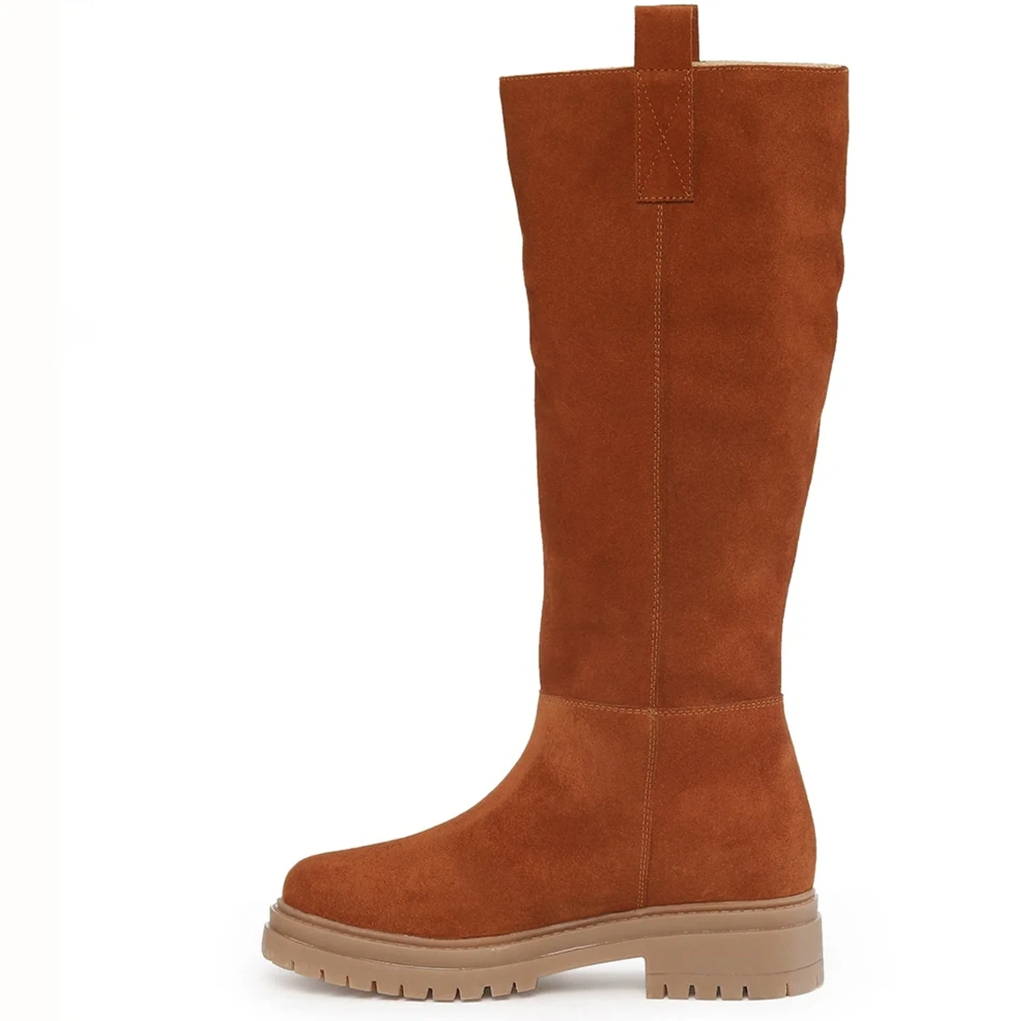Saint Janet Wood Suede Leather Pull On Knee High Boots - Image 5