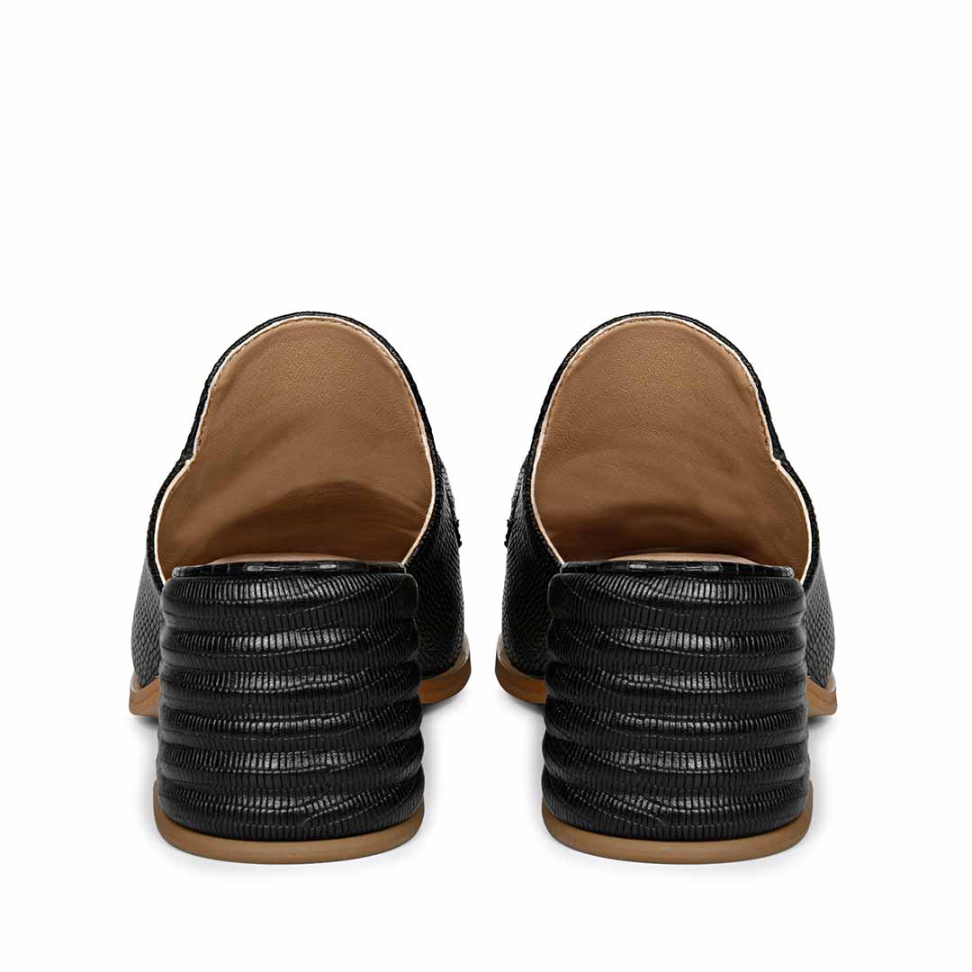 Saint Jasmine Black Lizard Print Leather Moccasins - Image 6