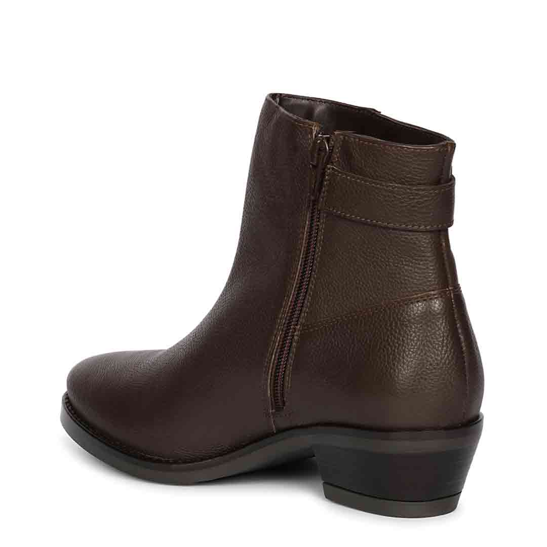 Jaycee Brown Leather Ankle Boots - Image 4