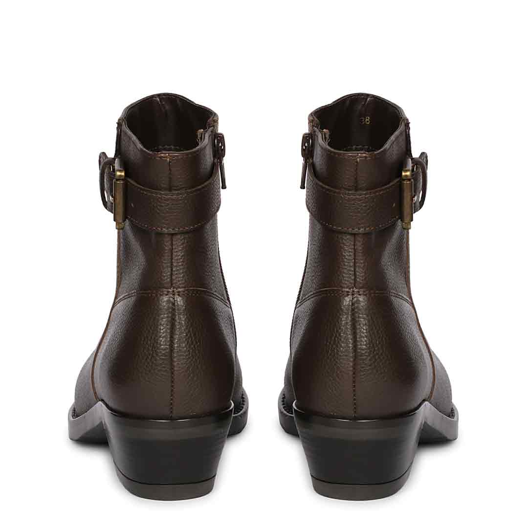 Jaycee Brown Leather Ankle Boots - Image 5
