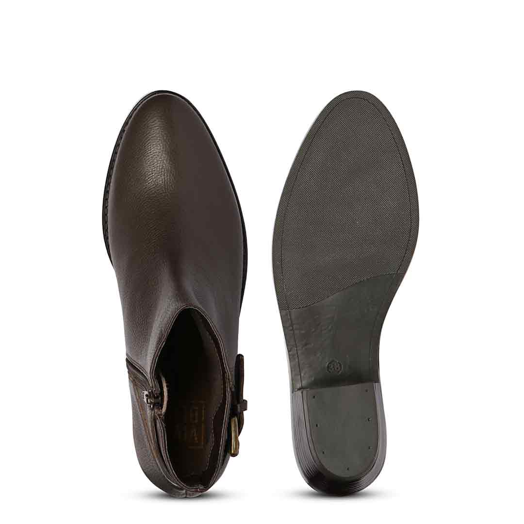 Jaycee Brown Leather Ankle Boots - Image 6