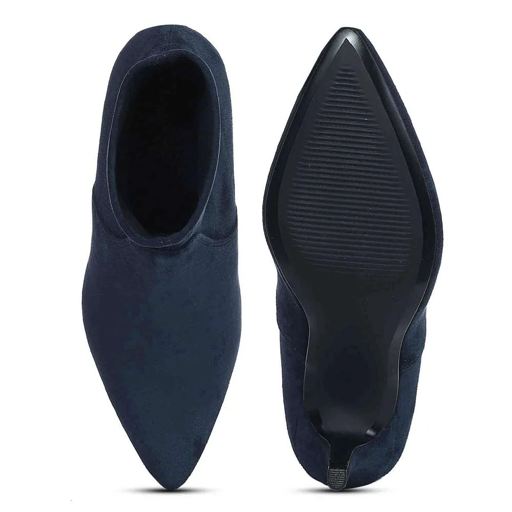 Saint Jemima Blue Stretch Suede Stiletto Ankle Boots - Image 7