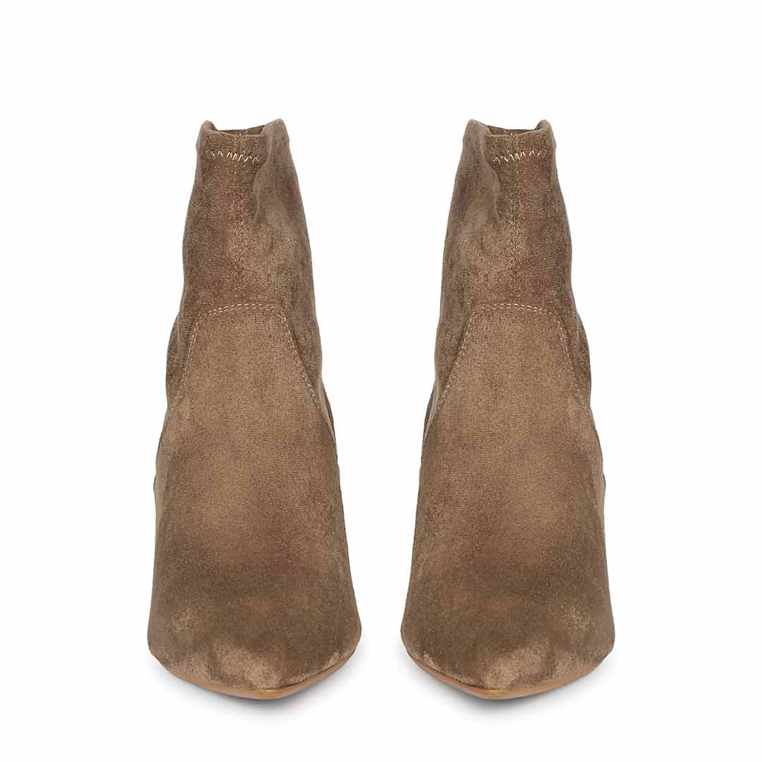 Saint Jemima Taupe Stretch Suede Stilettos Ankle Boots - Image 5