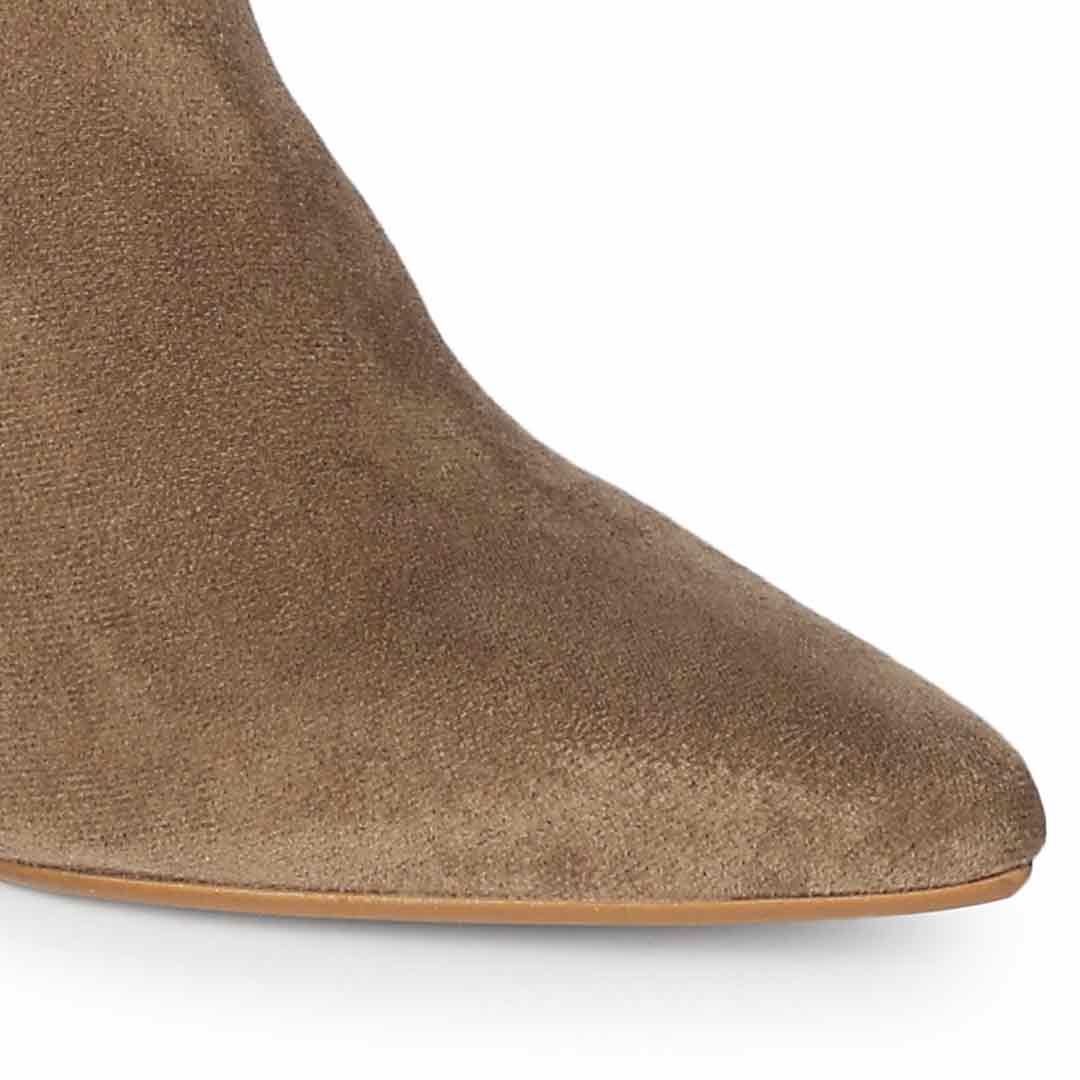 Saint Jemima Taupe Stretch Suede Stiletto Long Boots - Image 7