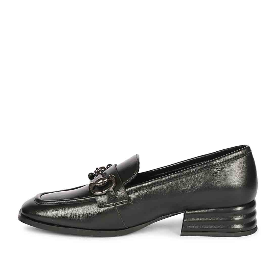 Saint Jenny Black Leather Handcrafted Moccasins - Image 4