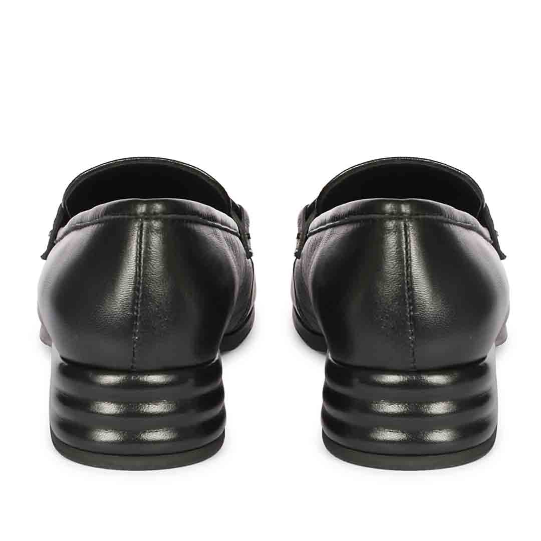 Saint Jenny Black Leather Handcrafted Moccasins - Image 5