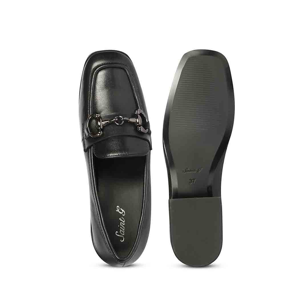 Saint Jenny Black Leather Handcrafted Moccasins - Image 6