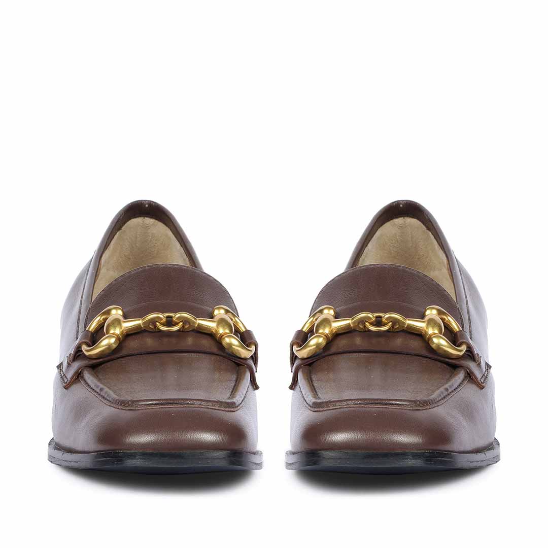 Saint Jenny Coffee Leather Handcrafted Moccasins - Image 4