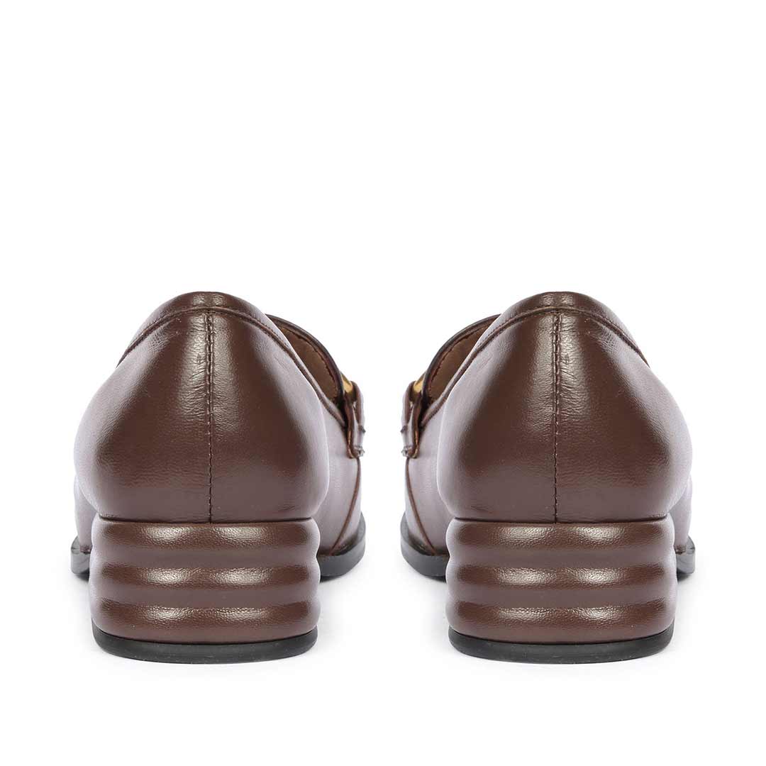 Saint Jenny Coffee Leather Handcrafted Moccasins - Image 5