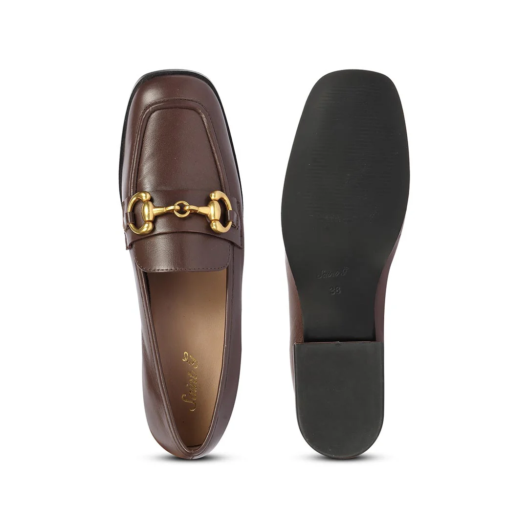 Saint Jenny Coffee Leather Handcrafted Moccasins - Image 6