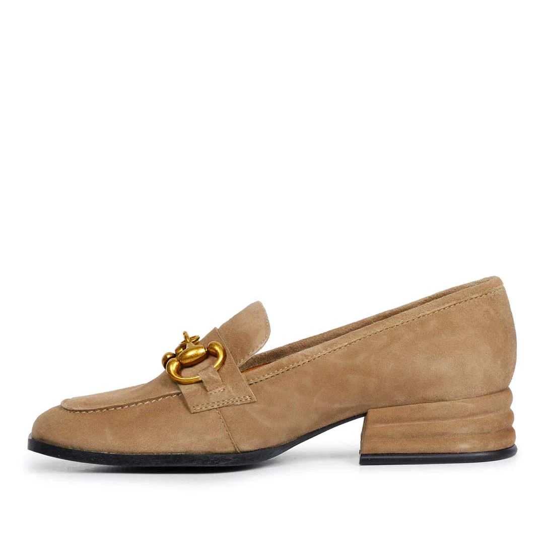 Saint Jenny Taupe Suede Leather Handcrafted Moccasins - Image 4