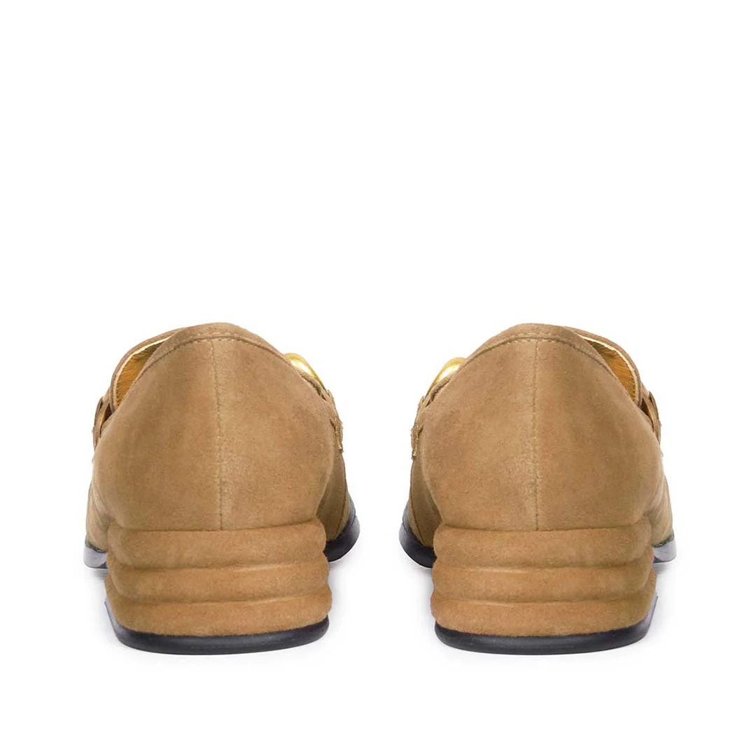 Saint Jenny Taupe Suede Leather Handcrafted Moccasins - Image 6
